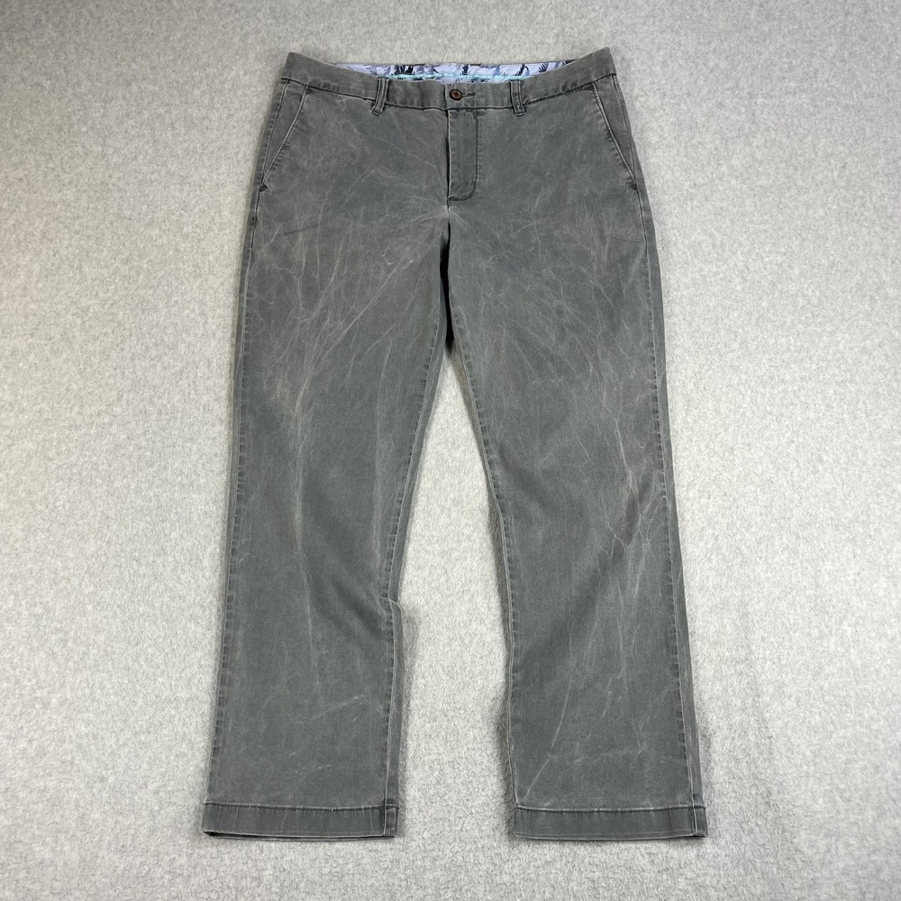 Tommy Bahama Stone Wash Pants Mens 35x30 Chino Straight Stretch Gray